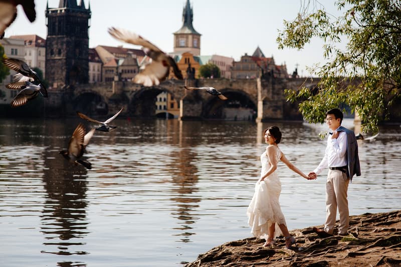 Wedding near Charles Bridge, Prague