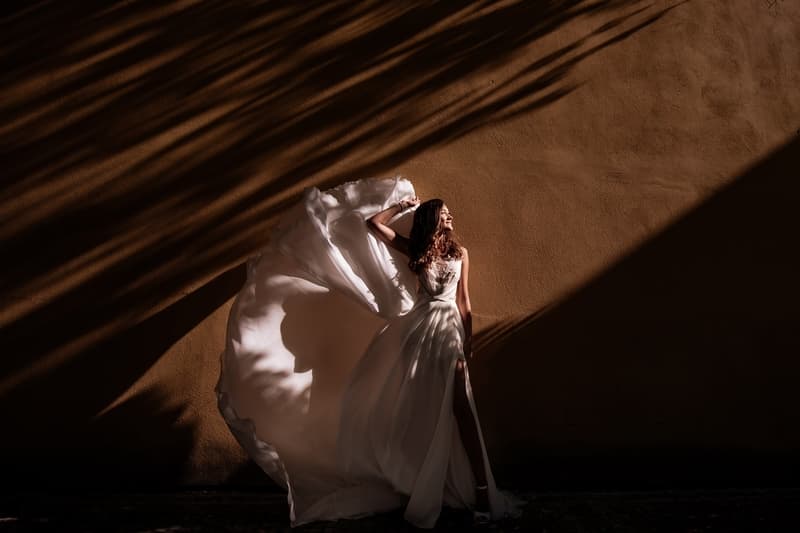 Wedding around Old Town Square in sunny day